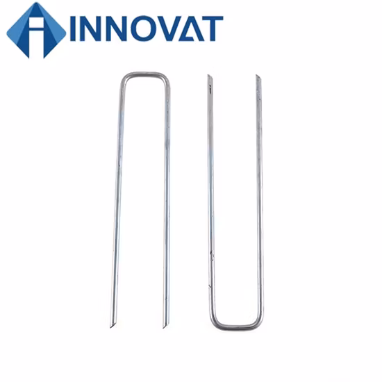 Pinos em u de aço 6 tamanhos galvanizados em forma de u, pinos para barraca, estacas de jardim, estacas de tenda, grampos de paisagem galvanizados